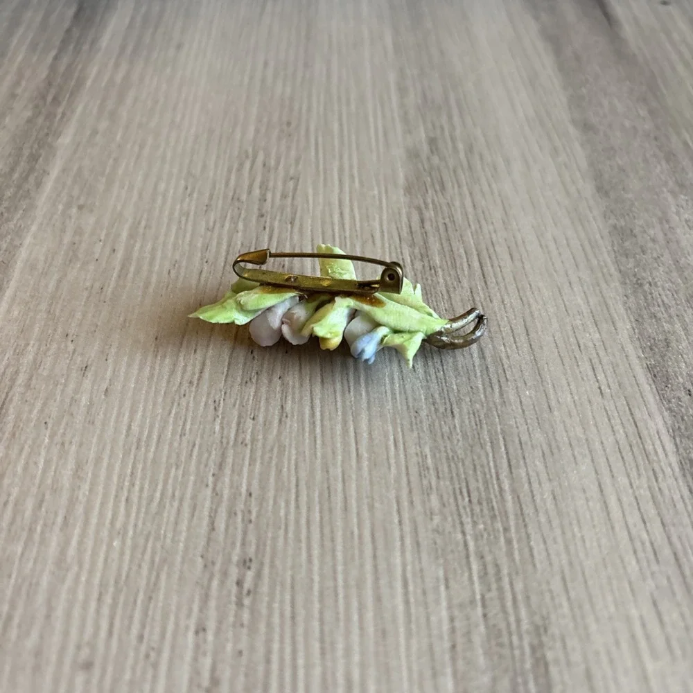 Vintage Flower Brooch Porcelain 2